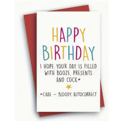 Happy Birthday Filled With Cock Card