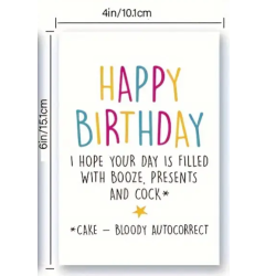 Happy Birthday Filled With Cock Card